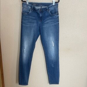 Kut from the Kloth Blue Skinny Jeans with Light Distress